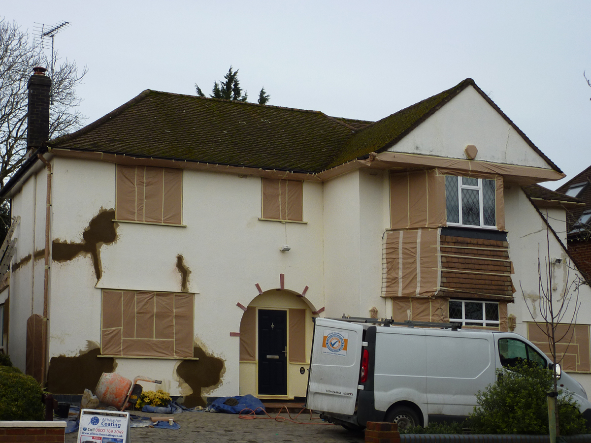 weatherpoof coating pebbledash render repair all weather coating_render_repair_Before01