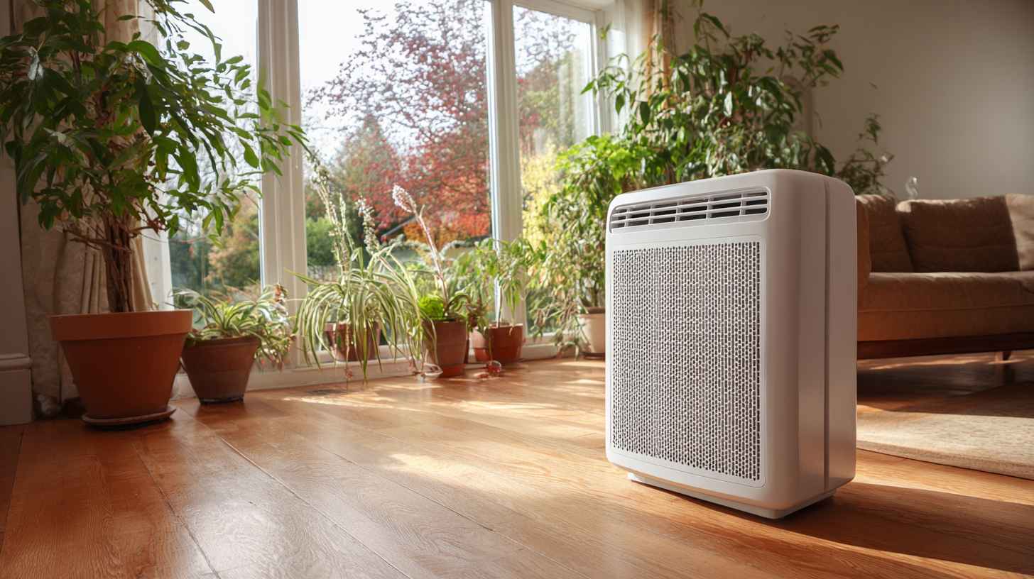 Dehumidifier helping with damp proofing by reducing moisture in a bright living room.