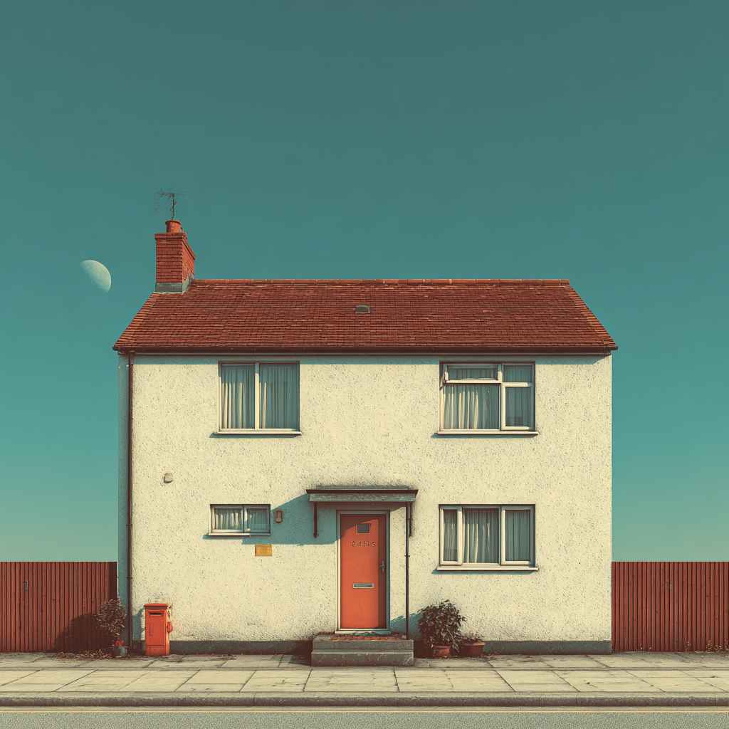 Exterior of house showing clean render with no visible signs of penetrating dampness.