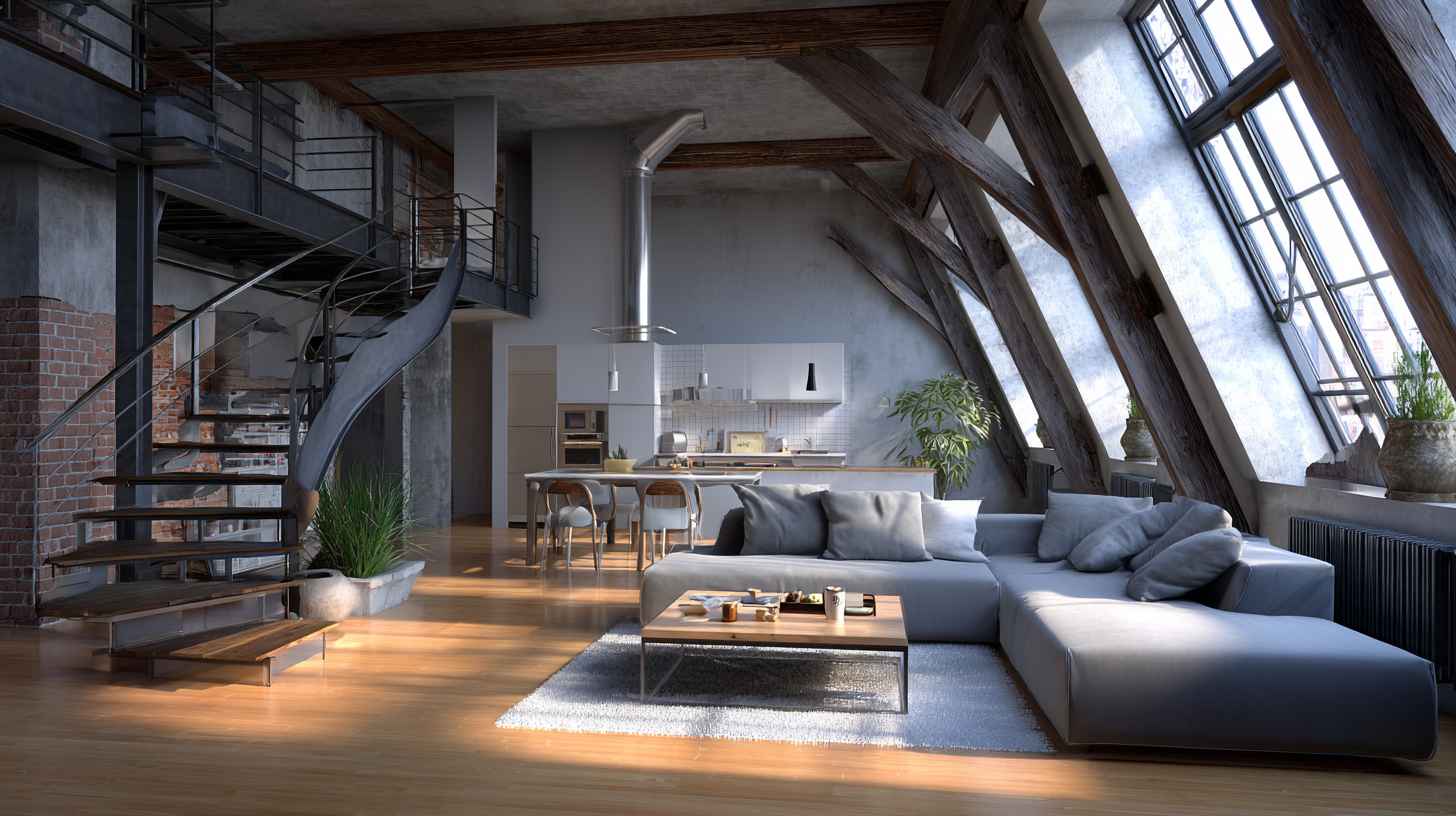 Modern loft apartment with clean walls free from black mould issues