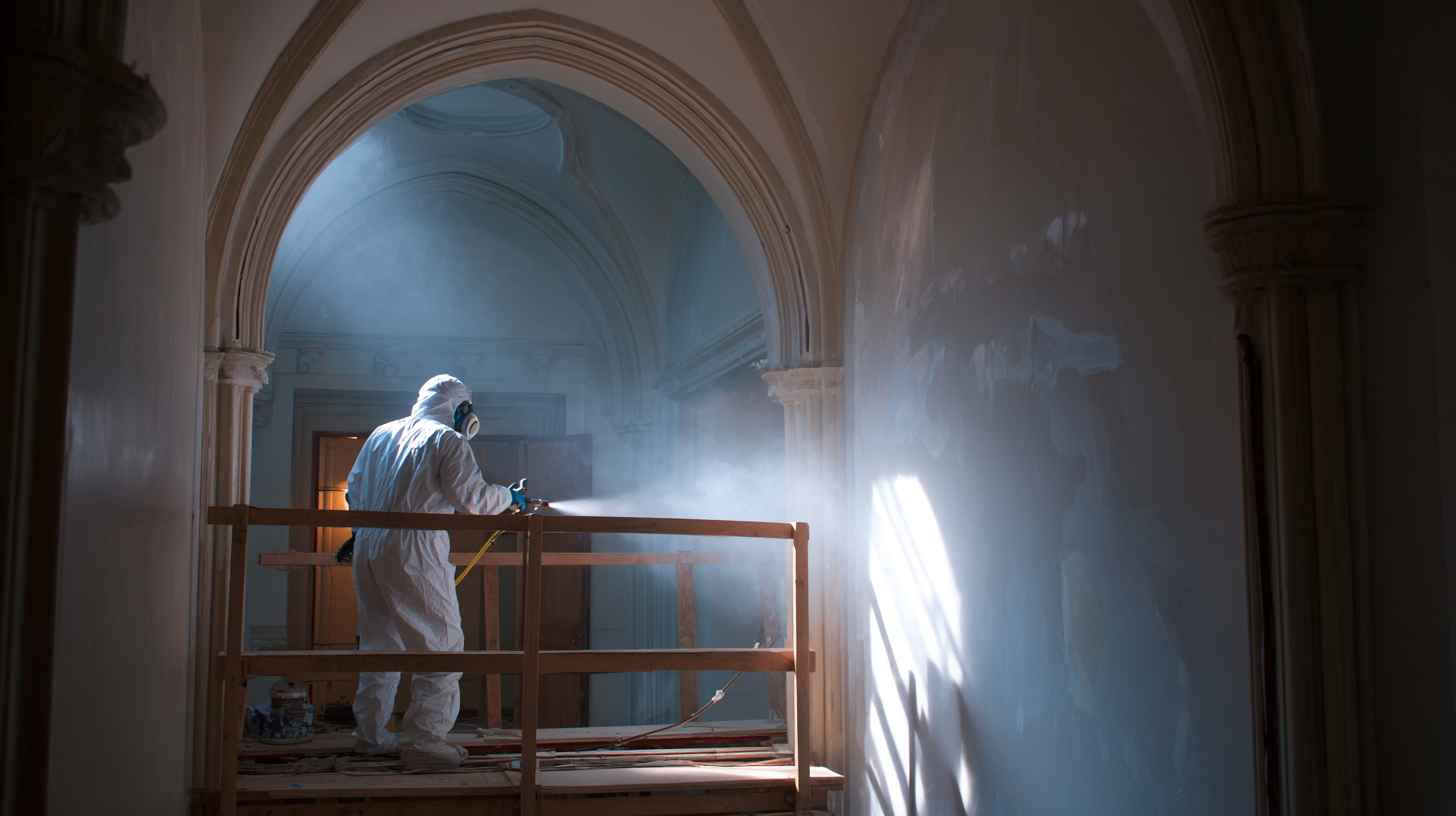 Specialist spraying treatment to get rid of mould inside a historic building
